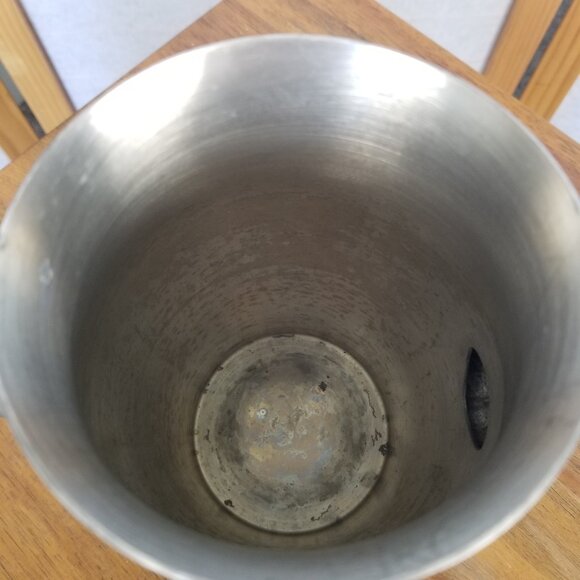 Vintage Pewter Lidded Coffee Pot Pitcher Handle Flip Top Lid 7" Tall - Picture 4 of 7